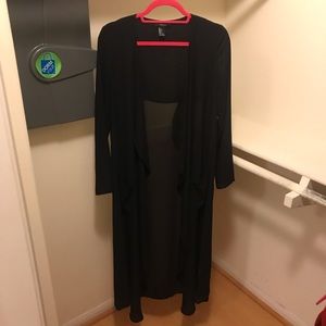 NWOT Sheer Black Long Duster Cardigan NWOT Sheer Black Long Duster Cardigan